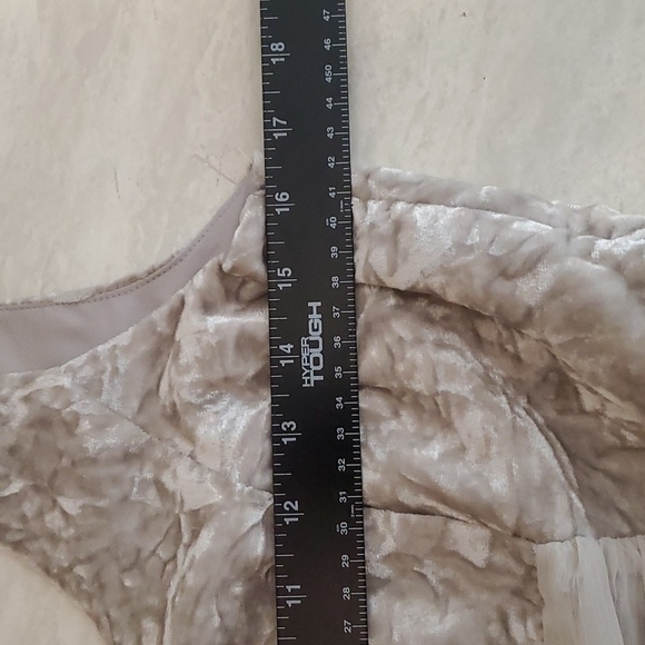 Free People Fit & Flare Tank dress Womens 8 Silver Gray Crushed Velvet Chiffon - Picture 10 of 13